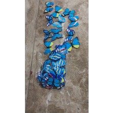 Vizyon Çiçek 3D Pvc Kelebek 24 Lü Duvar Süsleme Kelebek Buketlik Ev Dekorasyon