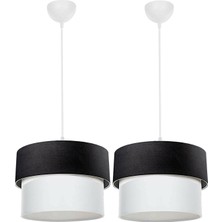 Kumaş Başlık Siyah Beyaz Avize Çiftli Pasta  2 Adet PAV56