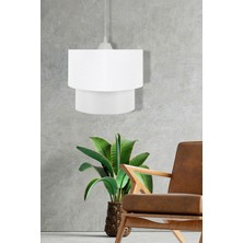 Deko Pasta Çap 30 cm Beyaz Sarkıt Avize Kumaş PAV58