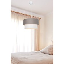 Pasta Avize Yatak Odası Çocuk Odası Kumaş Füme Beyaz PAV49