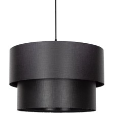 Siyah Pasta Avize Kumaş Iki Katlı Sarkıt PAV48