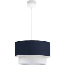 Lacivert Pasta Avize Kumaş Tekli Sarkıt Iki Katlı PAV74