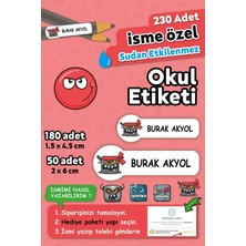 Redball Temalı Kişiye Özel Isimli Defter Kalem Okul Etiketi, Yırtılmaz Pvc Etiket