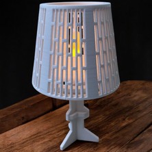 Minimal Abajur Şeklinde Mumluk ( LED Mum Dahildir )