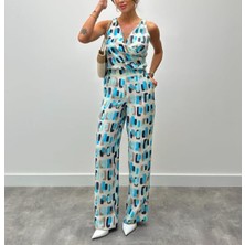 Pantolon Bluz Ikili Saten Takım