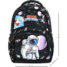 Astronot Uzay 2 Üçlü Erkek Çocuk Ilkokul Okul Çantası Seti (Çanta + Termal Beslenme Çantası +Kalemlik)