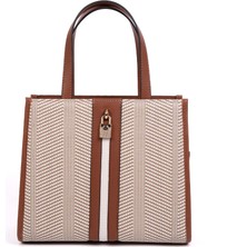 Silver Polo  Kadın Omuz Çantası 1188-46898 Sılver Polo Bayan Çantası M132 Bej-Mat Taba-Kemik