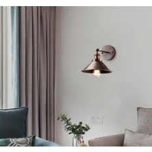 Riolight Retro,vintage,rustik Fırçalı Bakır 1XE27 Metal Hareketli Başlık Duvar Aplik ÇAP:23CM