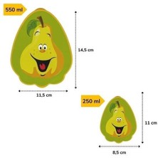 Buffer® 2'li Iç Içe Geçebilen Armut Model Saklama ve Beslenme Kabı Seti (550 ml + 250 Ml)