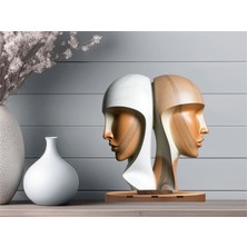 3D Ayaklı Ahşap Heykel Fotoğraf Baskı V1