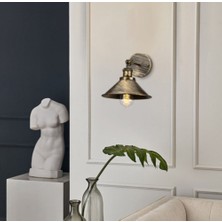 Riolight Vintage,retro,rustik Fırçalı Matt Altın Siyah 1XE27 Metal Duvar Aplik ÇAP:23CM