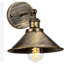 Riolight Retro1,rustik,vintage1 Fırçalı Matt Sarı 1XE27 Hareketli Başlık Metal Duvar Aplik ÇAP:23CM