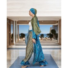 Etnik Desenli Kimono&pantolon Takım (Antistatik Özellikli Kimono) Iç Göstermez. Şal Hediyeli
