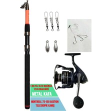 Kıyı Için Profosyonel Olta Seti Metal Kafa 6000 Makina 300 cm Kamış