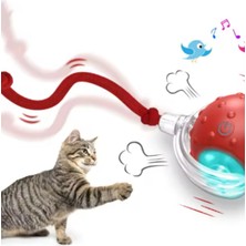 Vetribal Akıllı Kedi Oyuncağı, USB Şarjlı, LED Işıklı, 3 Modlu, Otomatik Yuvarlanan Top