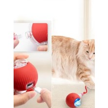 Vetribal Akıllı Kedi Oyuncağı, USB Şarjlı, LED Işıklı, 3 Modlu, Otomatik Yuvarlanan Top