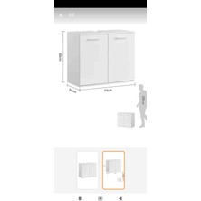 Beyaz Lavabo Dolabı Altı Çok Amaçlı Dolap