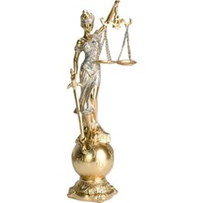 Themis Adalet Terazisi Heykeli ve Dünya Biblo Gold 24CM