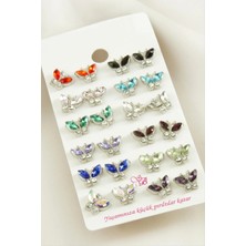 Kelebek Taşlı Minik Küpe