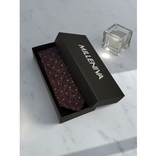 Milleniva Geometrik Desen Bronz Kravat & Mendil