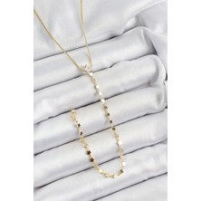 Pirinç Zirkon Taşlı Yıldız Figürlü Y Model Gold Renk Kadın Kolye