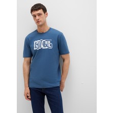 Mavi Istanbul Baskılı Mavi Tişört 0611789-90609