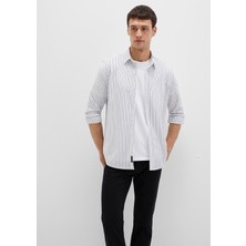 Mavi Çizgili Beyaz Gömlek 0211403-91334