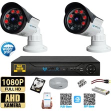 2 Kameralı Set 500 GB HDD Full Hd Gece Görüşlü Güvenlik Kamerası Sistemi-Sabit Ip Gerektirmez-