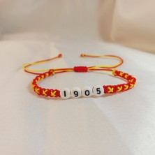 Crystal Atelier Galatasaray Unisex Taraftar Makrome Örgü Bilekliği, Sarı Kırmızı Aslan Cimbom Gs 1905 Yazılı Bileklik, Galatasaray Bileklik, Makrome Bileklik, Maç Aksesuarı, Taraftar Bileklik