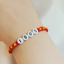 Crystal Atelier Galatasaray Unisex Taraftar Makrome Örgü Bilekliği, Sarı Kırmızı Aslan Cimbom Gs 1905 Yazılı Bileklik, Galatasaray Bileklik, Makrome Bileklik, Maç Aksesuarı, Taraftar Bileklik