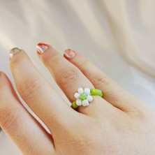 Crystal Atelier Miyuki Boncuk Papatya Yüzük-Papatya Yüzük-Miyuki Yüzük-Minimal Papatya Yüzük-Boncuk Yüzük-Bayan Papatya Yüzük-Çiçek Yüzük-Kadın Yüzük-Ip Yüzük