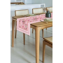 Love Bloom Kalpli Renkli Çiçekli Pembe Lazer Kesim Runner