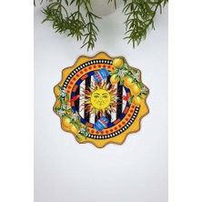 Sole Di Sicilia Güneş Desenli Sarı Nakış Kenar Kokteyl Peçetesi 1 Adet