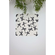 Siyah Kurdele Desenli Lazer Kesim Kokteyl Peçetesi 1 Adet