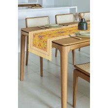 Love Bloom Kalpli Renkli Çiçekli Sarı Lazer Kesim Runner