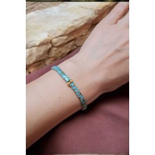 Turkuaz Renkli Çok Renkli Bileklik, Şık ve Kelime Dolu Takı Tasarımı