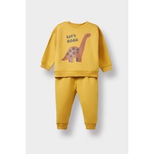 DeFacto Erkek Bebek 2'li Takım Dinozor Baskılı Sweatshirt Eşofman Altı E9264A525AU