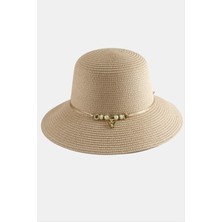 Ahes Shopping Kelebek Inci Hasır Şapka