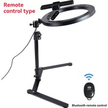 Driftwood Masaüstü LED Selfie Uzaktan Kumandalı Halka Işık, Telefon Standı Tutucu Daire Dolgulu Video Lambası, Tripod Standlı Kısılabilir USB Halka Işık (Yurt Dışından)