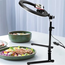 Driftwood Masaüstü LED Selfie Uzaktan Kumandalı Halka Işık, Telefon Standı Tutucu Daire Dolgulu Video Lambası, Tripod Standlı Kısılabilir USB Halka Işık (Yurt Dışından)