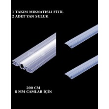 Duşakabin Mıknatıslı Fitil ve 2 Adet Suluk Fitil (F Fitil) 200 cm 8 mm Camlar Için
