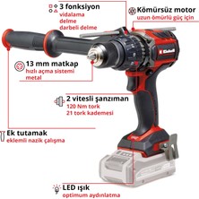 Einhell Professional Akülü Darbeli Vidalama TP-CD 18/120 Li-i BL-Solo Power X-Change (18 V, kömürsüz, 120 Nm, darbeli delme fonksiyonu, 13 mm mandren, 2 vites, akü dahil değildir) - 4514310