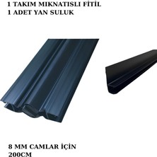 Siyah Duşakabin Mıknatıs Takımı ve 1 Adet Suluk Fitili 200 cm 8 mm Camlar Için