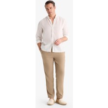 DeFacto Relax Fit Kısa Paça Keten Görünümlü Beli Bağcıklı Lastikli Cepli Pantolon E4790AX25AU