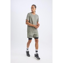 DeFacto Slim Fit Dar Kesim Fermuarlı Telefon Cepli Sporcu Taytlı Şort Z2147AZ25SP