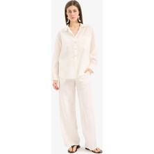DeFacto Regular Fit Beli Lastikli Plaj Pantolonu E1172AX25SM