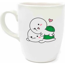 Sevgili Kaplumbağalar Krem Oval Kupa - Hediyelik Kupa Fincan Mug