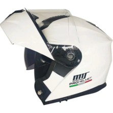 Mts M-966 Çene Açılır Kask Güneş Vizörlü White (S)