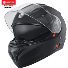 Scoyco FF-868 Çene Açılır Kask Güneş Vizörlü Night (Xl)