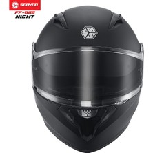 Scoyco FF-868 Çene Açılır Kask Güneş Vizörlü Night (Xl)
